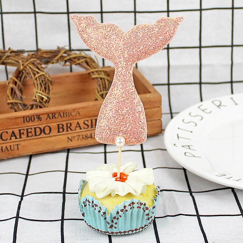 Mới Phụ Kiện Trang Trí Bánh Kem Hình Đuôi Nàng Tiên Cá Lấp Lánh