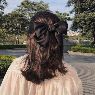 Kẹp Tóc Nơ Bằng Lụa Satin Cỡ Lớn Thời Trang Cho Nữ