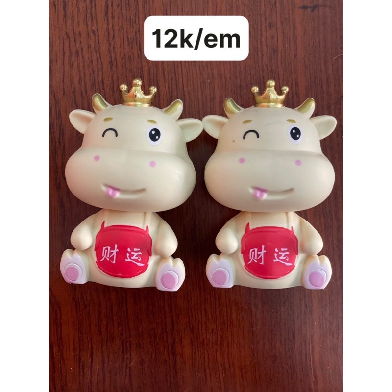 Combo 3 Con Trâu Vương Miện Trang Trí Bánh kem