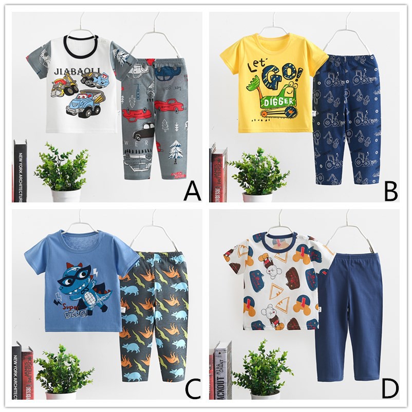 Set Áo Thun Tay Ngắn &amp; Quần Short Cho Bé Trai &amp; Gái