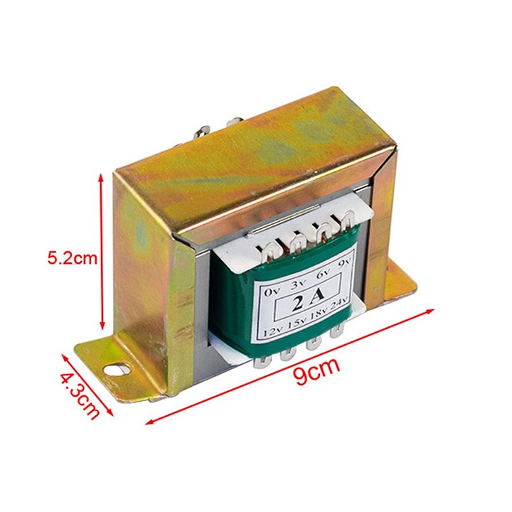 Biến Áp 2A Nhiều Đầu Ra 0V 3V 6V 9V 12V 15V 18V 24V - 560g