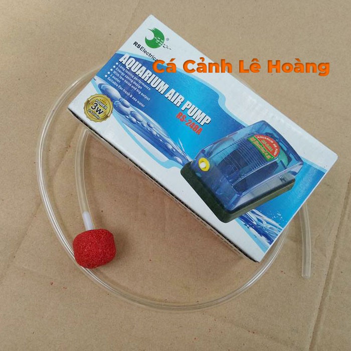 Máy sủi khí oxi bể cá cảnh rs 348A 2 vòi tặng ngay dây sủi, viên sủi, RS 248A 1 vòi tặng dây sủi  viên sủi
