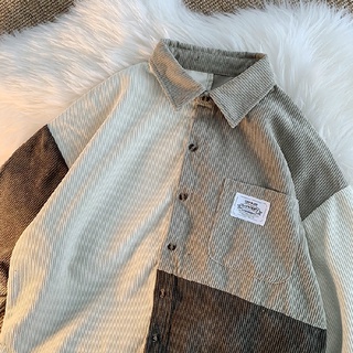 Sơ mi nhung tăm, form unisex