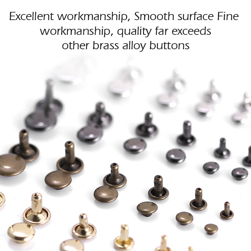 Set 10 Đinh Tán Bằng Đồng Nguyên Chất Hai Đầu Tròn Dùng Trang Trí Quần Áo/Túi Xách