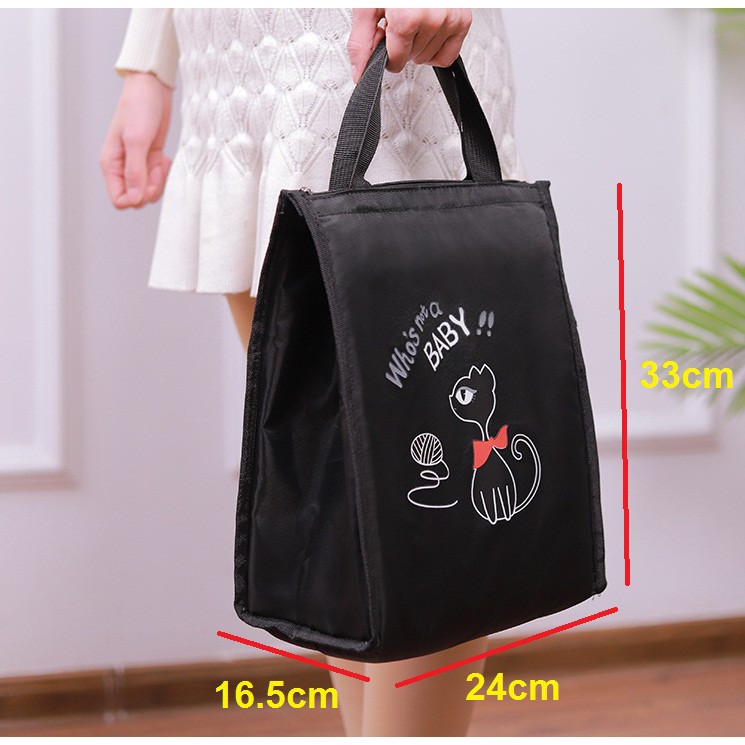 Túi đựng hộp cơm / túi giữ nhiệt văn phòng, sinh viên kích thước lớn giữ nhiệt 24x16.5x33cm | BigBuy360 - bigbuy360.vn
