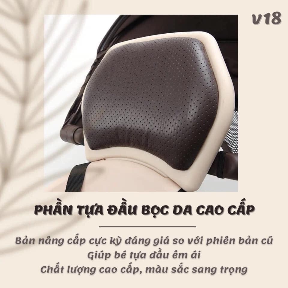 Xe đẩy cho bé V18 Baobaohao, gấp gọn 4 bánh cho em bé từ sơ sinh 3,4,5 tháng tuổi nằm, ngồi 2 chiều đi du dịch đi chơi