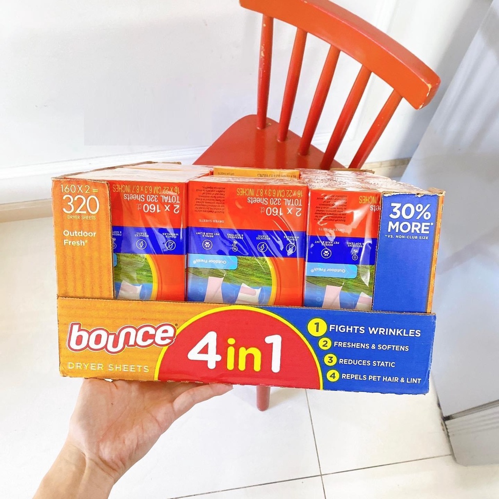 Giấy thơm quần áo Bounce của Mỹ tách lẻ bỏ tủ quần áo, sấy đồ, khử mùi ẩm mốc