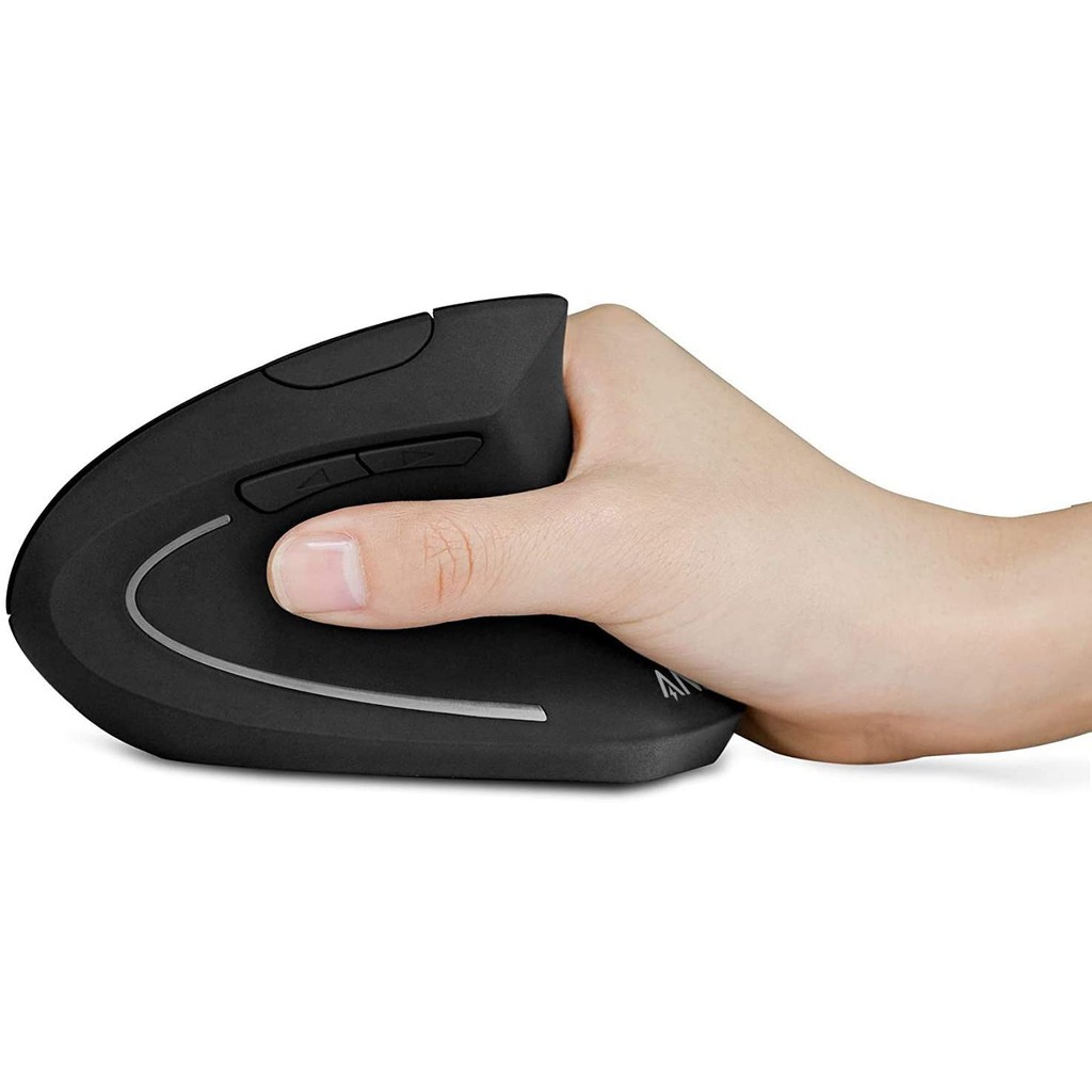 CHUỘT DỌC/CÔNG THÁI HỌC (không dây) Anker 2.4G Wireless Vertical Ergonomic Optical Mouse, 800 / 1200 /1600 DPI, MÀU ĐEN