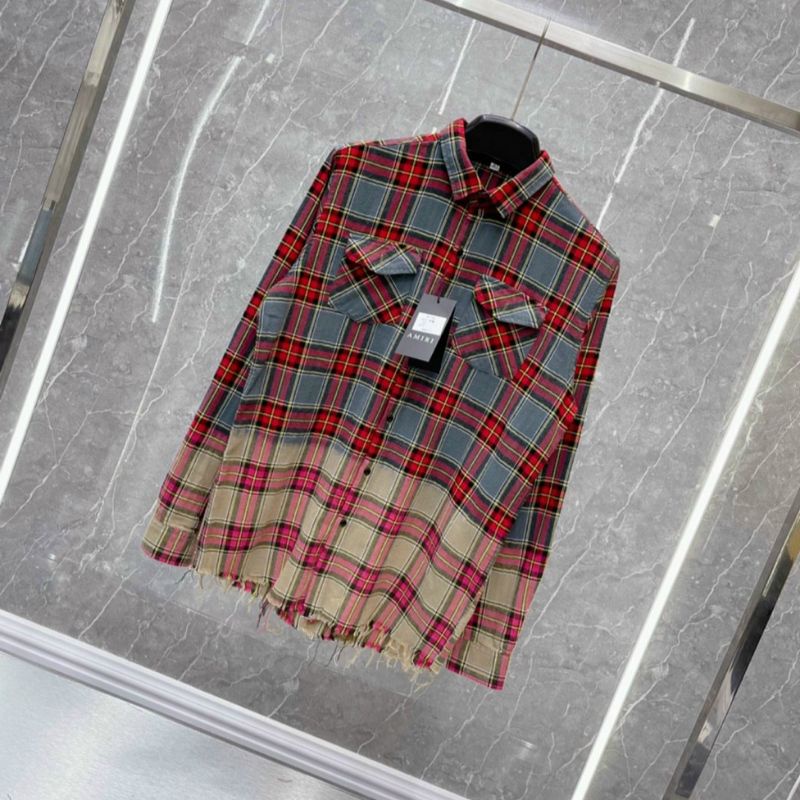 Áo sơ mi nam dài tay loang màu rách gấu 2 túi ngực , kẻ sọc caro ,chất liệu cotton không phai phài thấm hút mồ hồi cực