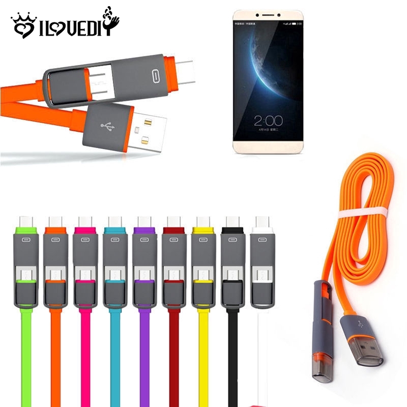 [DS] Cáp Sạc Nhanh 2 Trong 1 Usb/Type C & Micro Usb Cho Điện Thoại Android Huawei Xiaomi Samsung Vivo