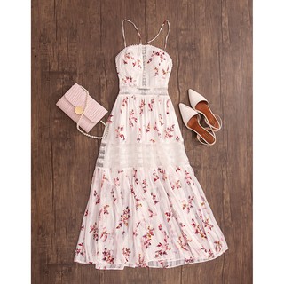 SÒ VINTAGE - TALY Đầm xoè hoa yếm phối ren