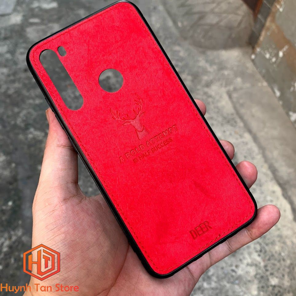 Ốp Lưng Xiaomi Redmi Note 8 Vân Vải Khắc Hình Nai