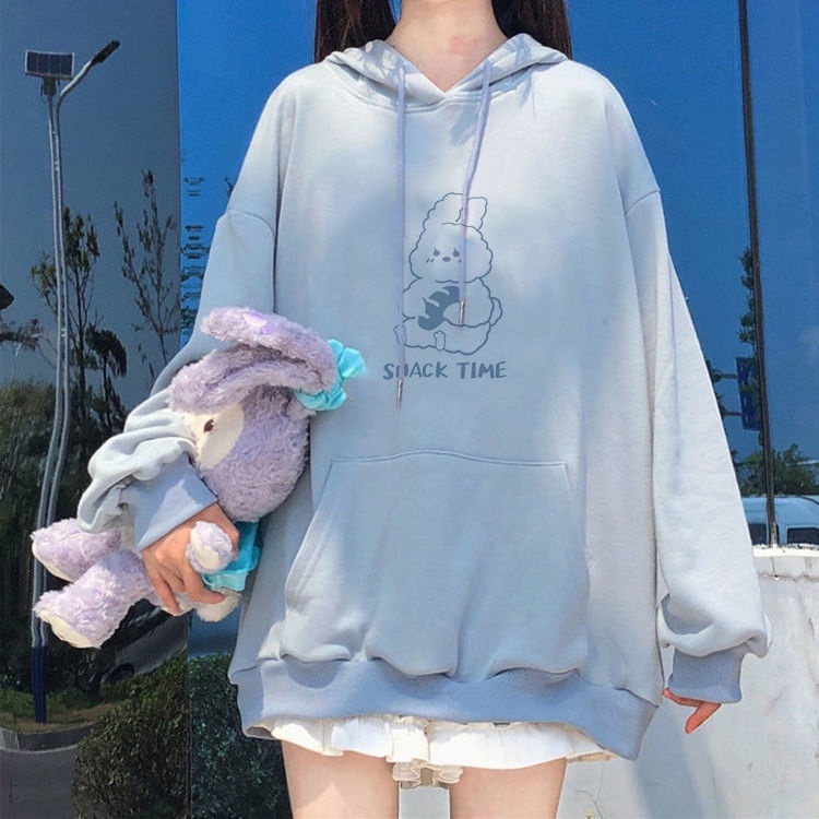 ZHELIHANGFEI Áo Hoodie DàI Tay In HìNh Thỏ Dễ Thương Cho Nữ