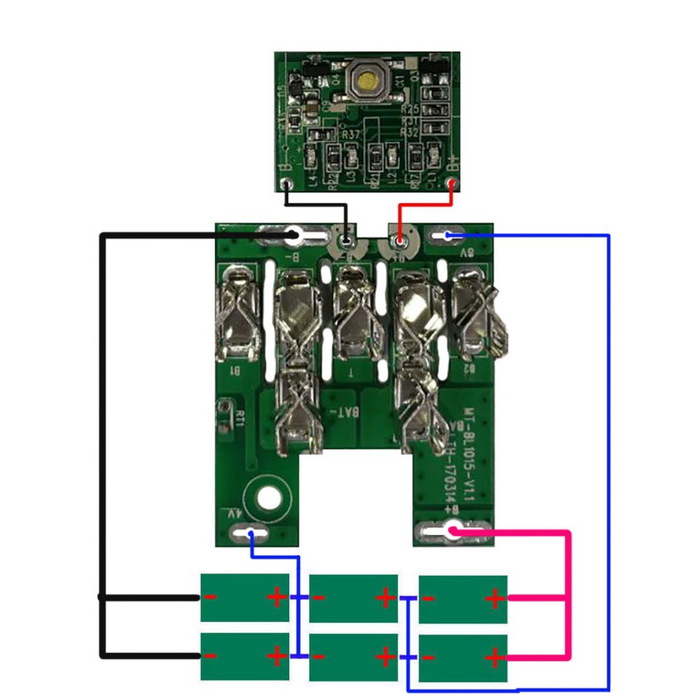 Vỏ mạch pin Makita 12V max, Led báo pin và nhận sạc zin