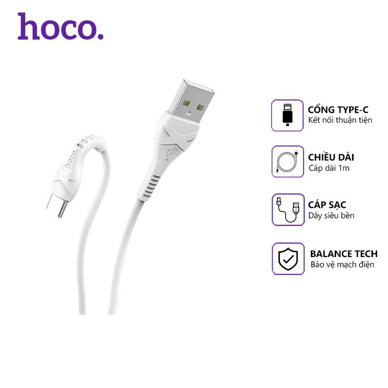 Cáp sạc nhanh Hoco X37 3.0A, cổng kết nối Micro Usb, dài 1m