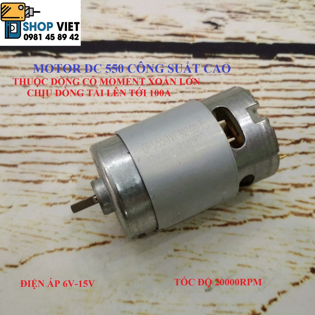 SV Motor 550 công suất cao chuyên cho máy pin 12V-16,8V-21V