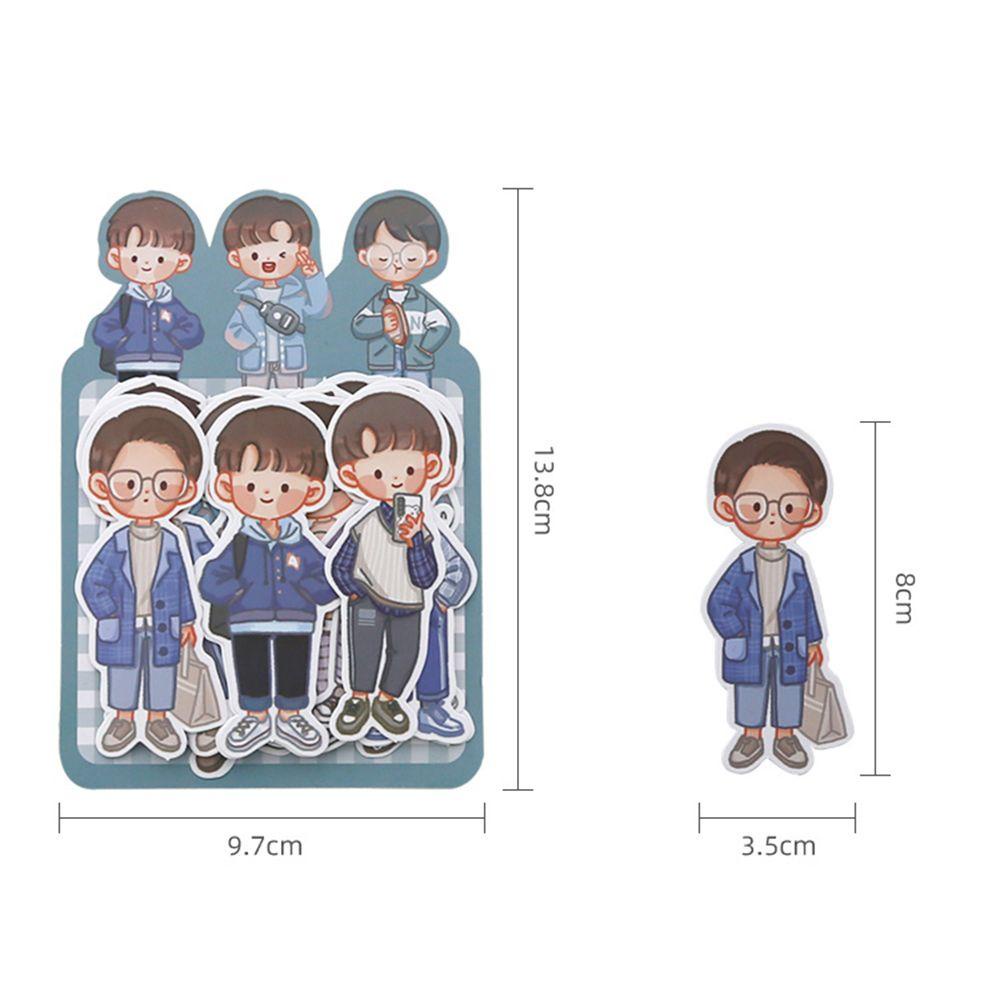 PEWANY Cute DIY Scrapbooking Stationery Album Stationery Sticky Wears Boy&amp;Girl Sticker Waterproof Diary Decor Cartoon Decals Label Diary Kawail Four Seasons Wearing Decorative Stickers
