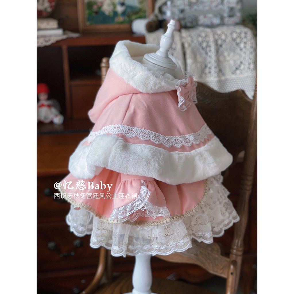 Đầm Lolita Vải Nhung Thời Trang Thu Đông Cho Bé Gái