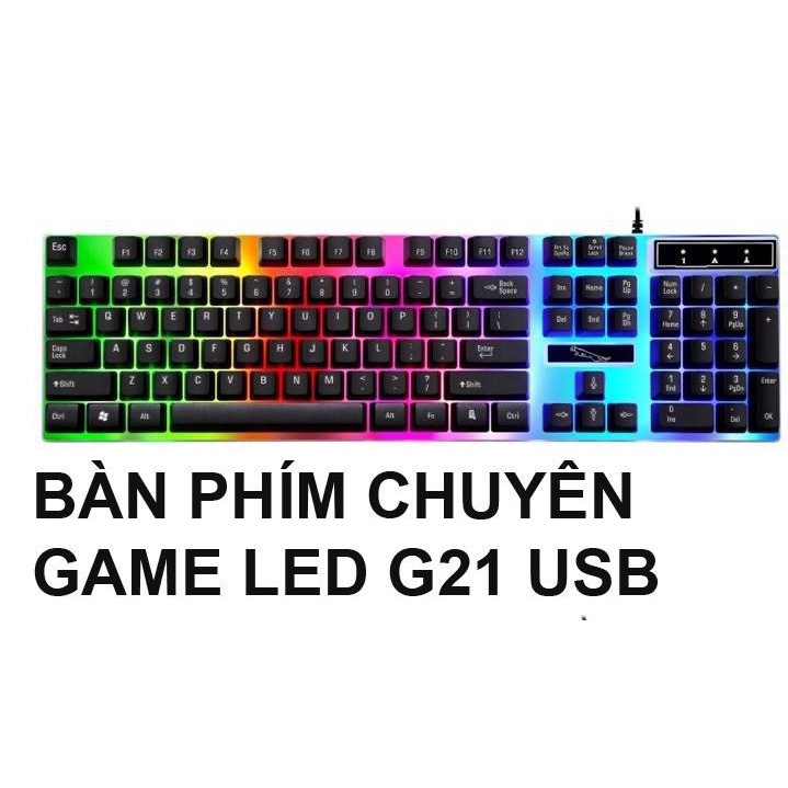 Bộ Bàn Phím chuột có dây Máy Tính  LED 7 Màu Ấn Tượng G21