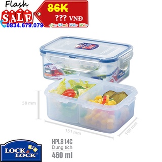 Hộp nhựa bảo quản có chia ngăn classic lock&lock - hpl814c - 460ml