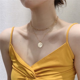 Dây chuyền đồng xu sợi mảnh màu vàng DC09