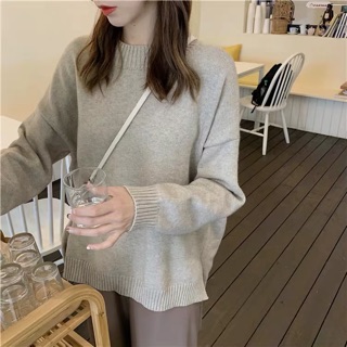 Áo len trơn xẻ tà dáng oversize