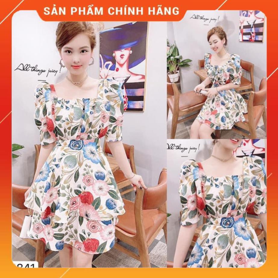 Đầm xòe cổ vuông, đầm xòe gấm xốp cao cấp ❤️ Freeship ❤️ họa tiết lạ mắt, trẻ trung