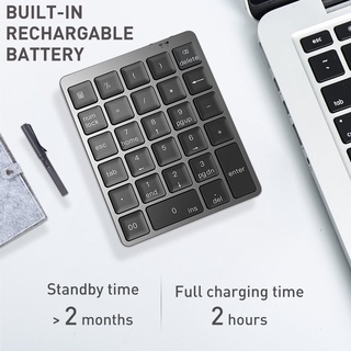 Bàn Phím Số 28 Phím Bluetooth Hub 3.0 Kỹ Thuật Số Bằng Kim Loại Có Thể Sạc Lại Cho Máy Tính Bảng / Laptop