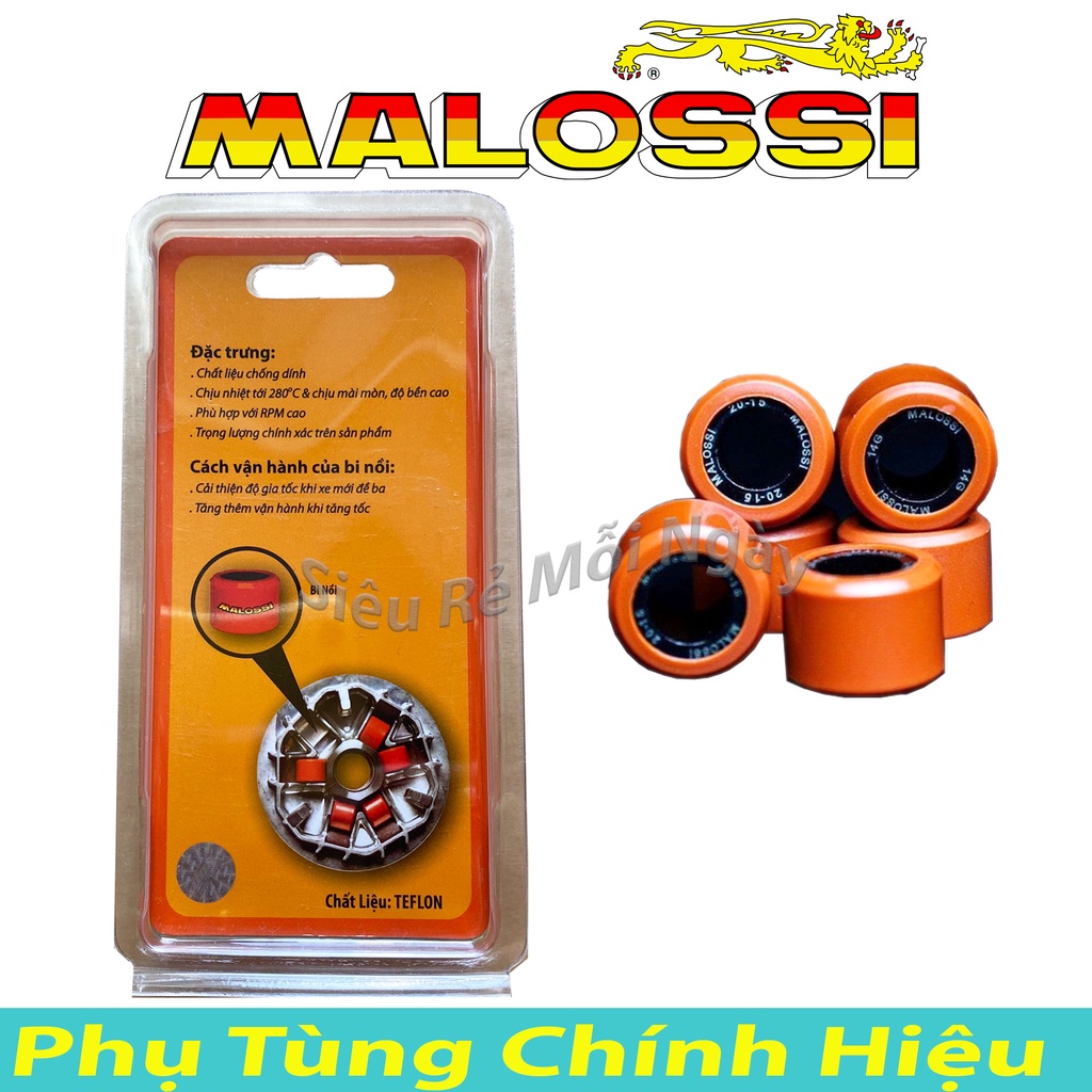 Bộ bi nồi Malossi Độ Honda Vario, AB125, PCX, SHVN, SH Ý, Click 125, SH Mode