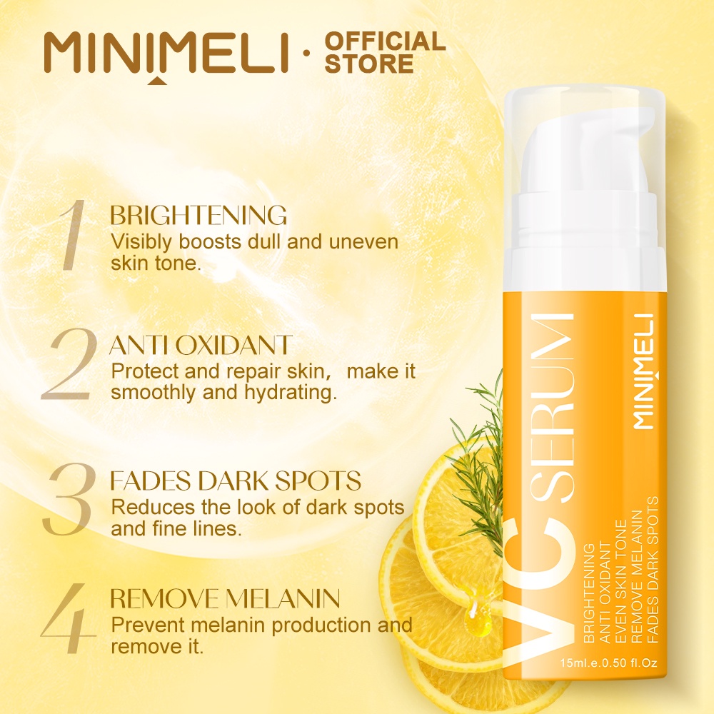 Serum MINIMELI Vitamin C làm trắng da Tinh chất chống lão hóa Hyaluronic Acid 15ml