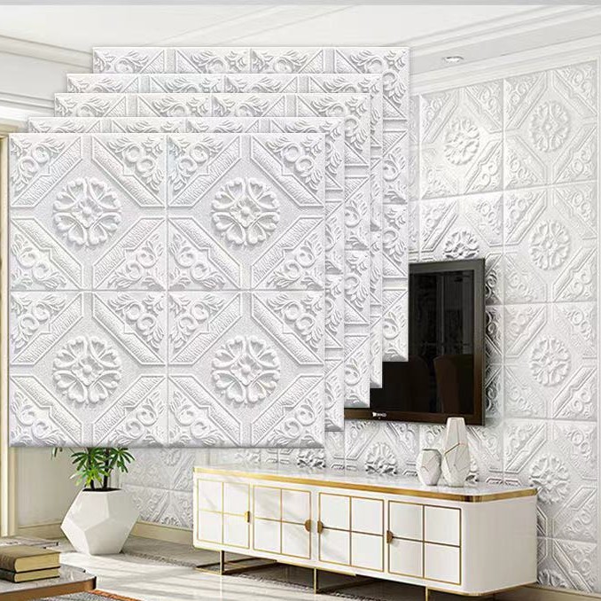 Miếng Xốp Dán Tường 3D Vân Sóng Tiêu Âm Cách Nhiệt