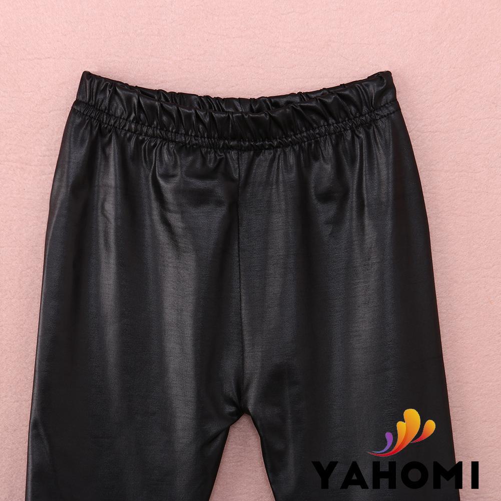Quần legging da PU cho bé gái