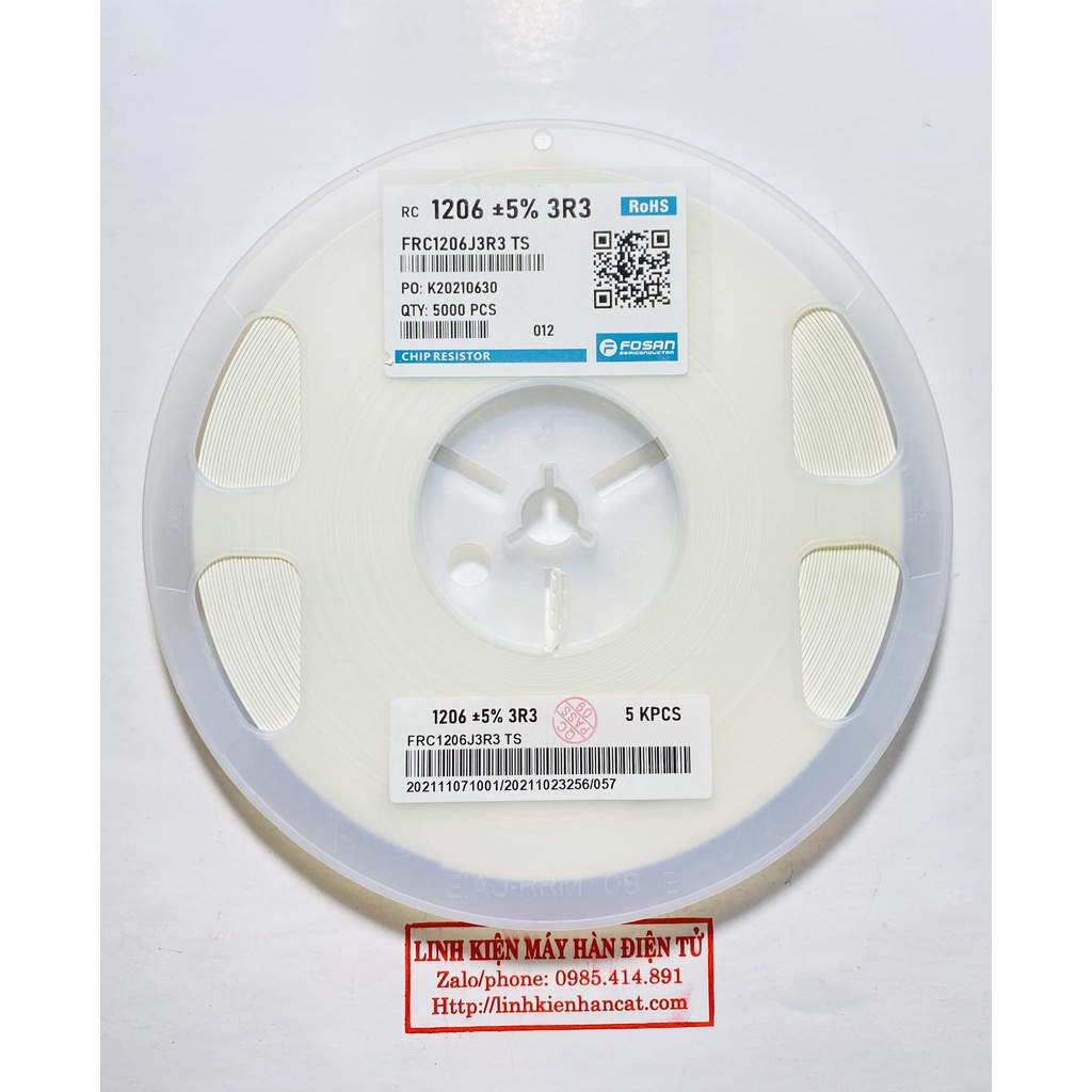 100 Con Điện Trở Dán 3.3R Kiểu 1206 SMD