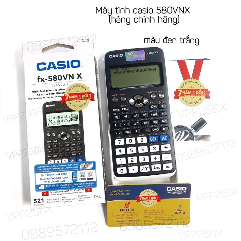 Máy tính casio Fx-580VNX CHÍNH HÃNG (Bảo hành 7 năm).