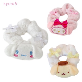 XY Cartoon Animal Plush Scrunchie Pudding Dog Elastic Hairband Fluffy Hair Tie