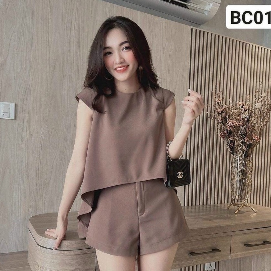 Set bộ đùi giả khóa xinh xắn sét bộ đi chơi hay mặc ở nhà hoặc dạo phố đều phù hợp và dễ thương thời trang Bella