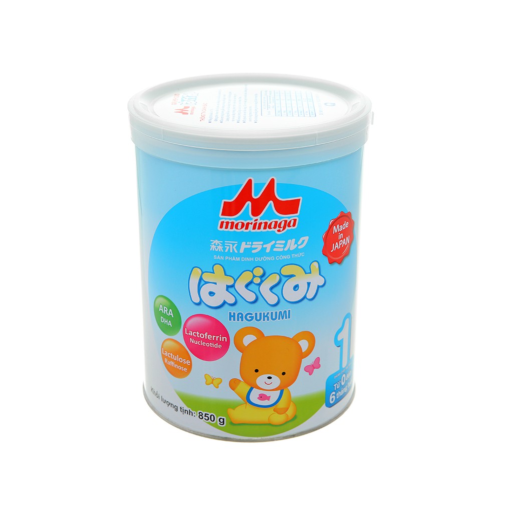 Combo 4 lon Sữa Morinaga số 1 Hagukumi 850g thêm dưỡng chất mới - Nguyên tem, nguyên đai [Morinaga]