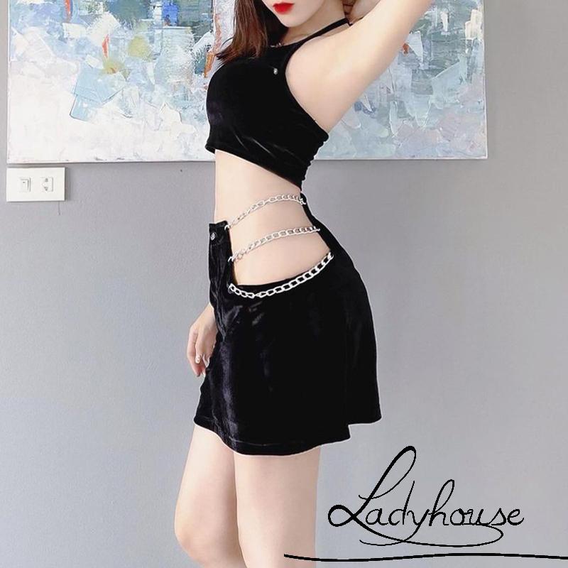 Bộ Áo Tank Top Hai Dây + Chân Váy Ôm Dáng Lưng Cao Thời Trang Mùa Hè Cho Nữ