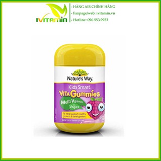 Kẹo gôm Natures Way Vita Gummies Multi vitamin Vegies Úc bổ sung vitamin C và rau củ cho bé lười ăn rau 60 viên 120 viên