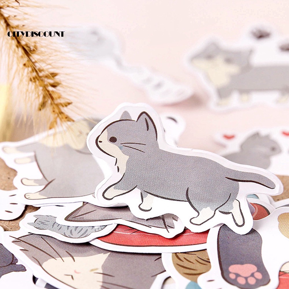 Bộ 45 nhãn dán dùng trang trí phong cách chú mèo dễ thương | BigBuy360 - bigbuy360.vn