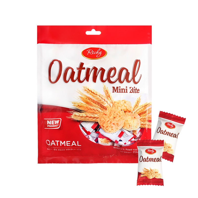 Bánh Yến mạch Oatmeal Richy gói 250g thơm ngon vừa ăn, ăn kêng dinh dưỡng