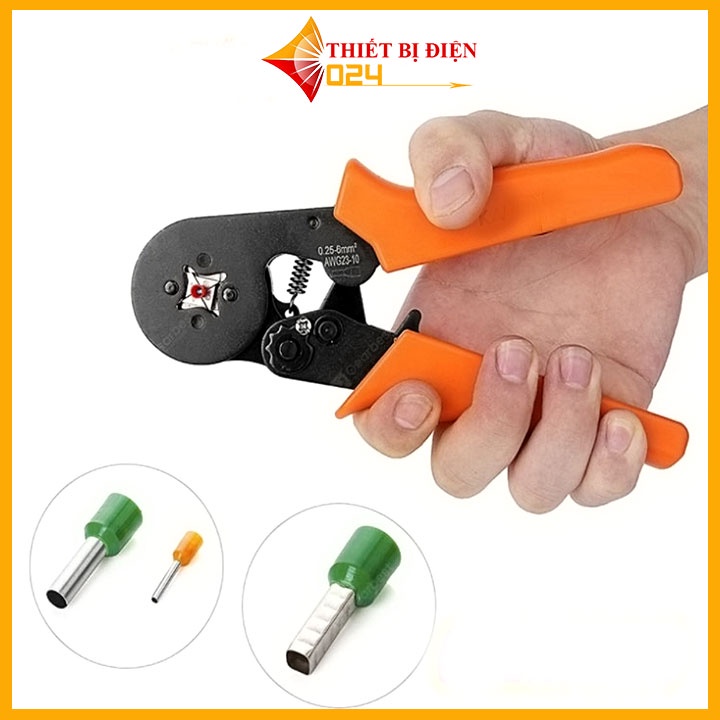 Kìm bấm cos pin kim rỗng, kiềm bóp cốt, kềm ép đầu cosse dây điện đa năng HSC8 6-4, HSC8 16-4