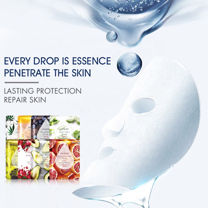 LIYAL'AN Organic Hydrating Natural Facial Sheet Mask  Whitening 10pcs