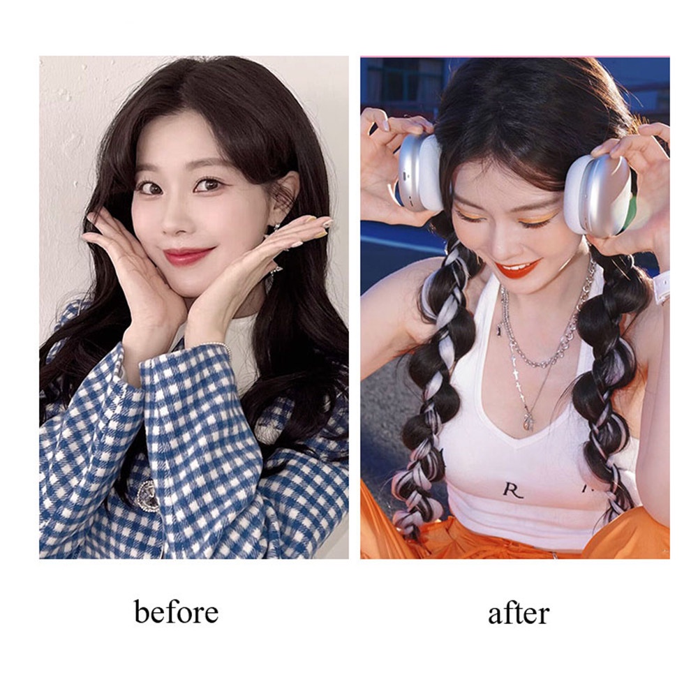 Set 2 Bím Tóc Giả 70CM Y2k Phong Cách Punk Cho Nữ