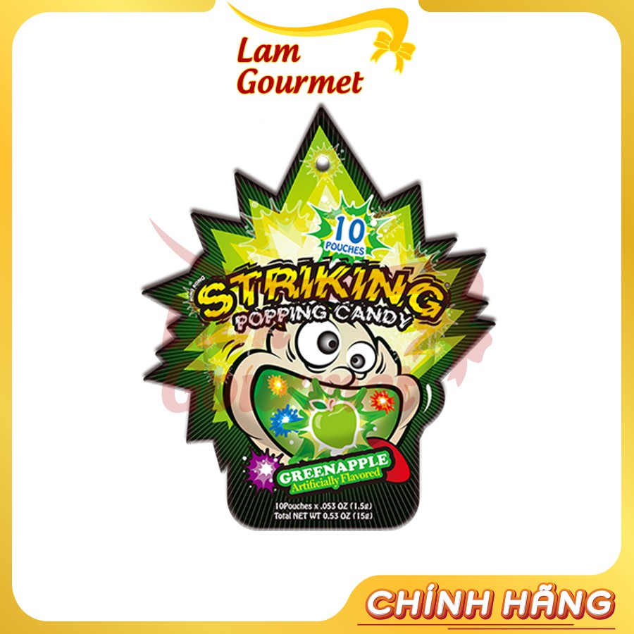 Kẹo Nổ Trái Cây Tuổi Thơ Striking Popping Candy Hong Kong Nhiều Vị Nhập Khẩu Trực Tiếp 15g - Lam Gourmet