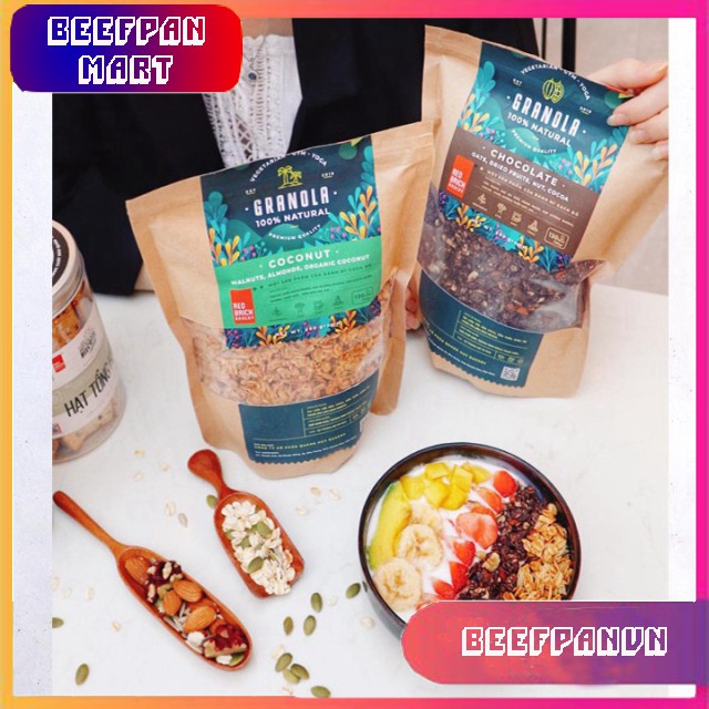 Ngũ Cốc Granola 500g - Red Brick - Ăn Kiêng - Giảm Cân - Vị Ngọt Tự Nhiên Từ Đường Thốt Nốt | BigBuy360 - bigbuy360.vn