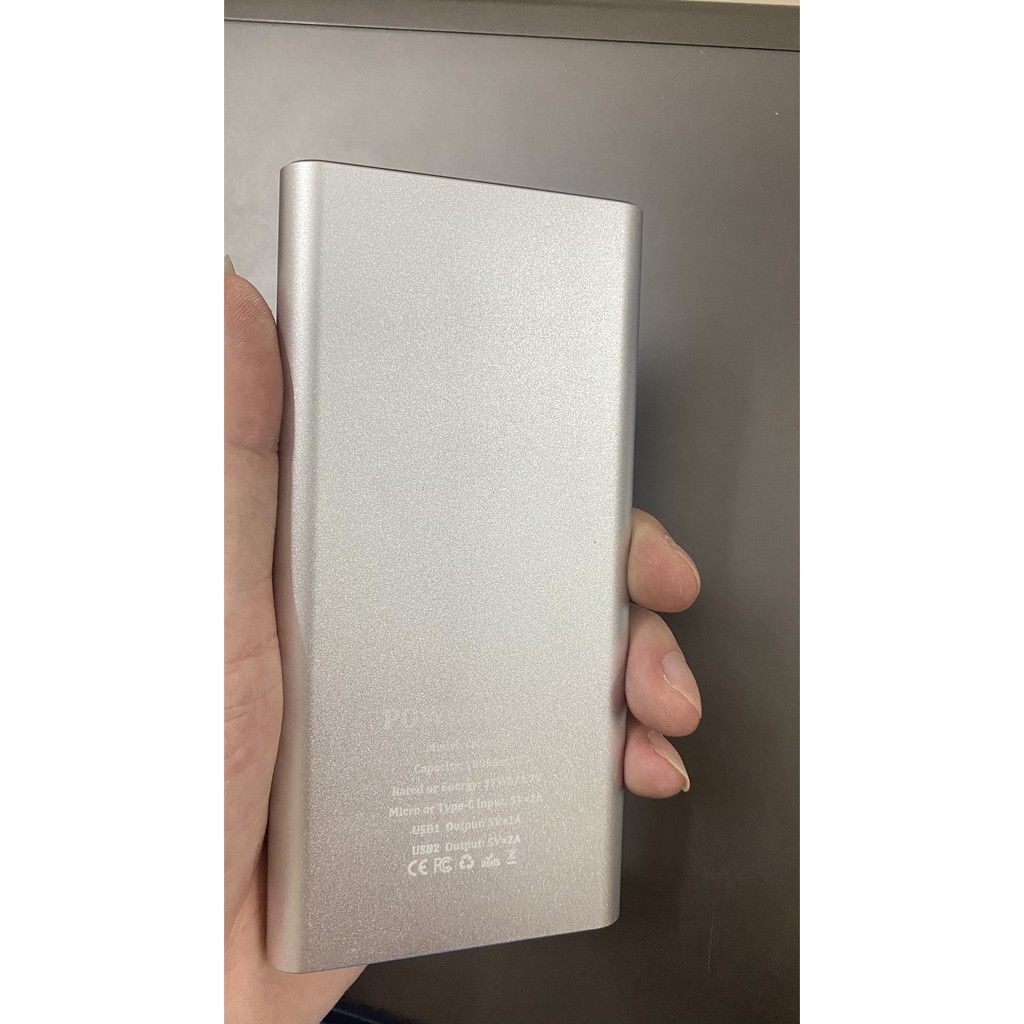 Sạc Dự Phòng 10000mAh 10W Vỏ nhôm cho iPhone Huawei Samsung Xiaomi Oppo Vivo Realme