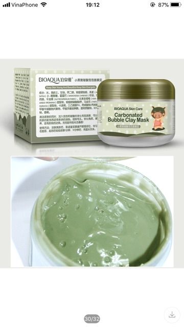 Mặt Nạ Sủi Bọt Thải Độc Bì Heo Carbonated Buble Clay Mask Chứa Collagen Của Bioaqua
