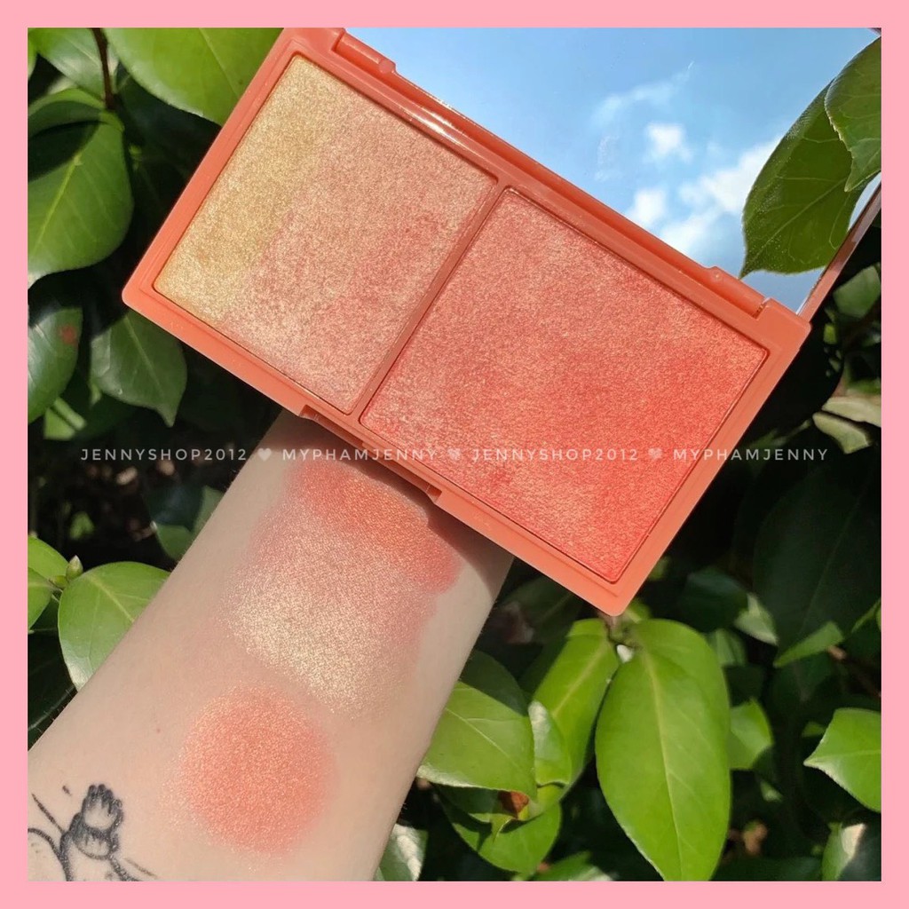 Phấn Nhũ Bắt Sáng & Má Hồng Makeup Revolution Peach And Glow Highlight And Illuminator Duo