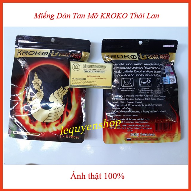 [Hiệu Qủa 100%] Combo 5 Miếng Dán Tan Mỡ KROKO Thái Lan